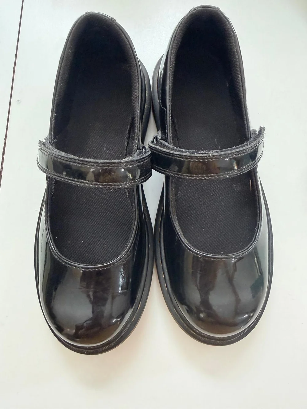 Dr. Martens Black Patent Mary Jane with Yellow Stitching